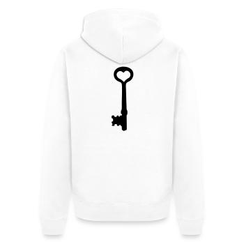 clé à mon coeur - Veste à capuche bio Premium Unisexe - blanc - Dos - Thijin (182cm)