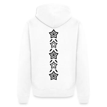 Row of stars - Unisex Premium Organic Zip Hoodie - white - Back - Thijin (182cm)