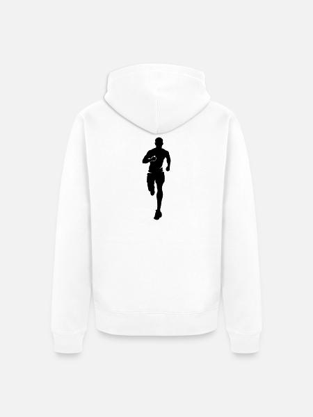 Marathon Runner Silhouette Marathon - Unisex Premium Organic Zip Hoodie - white