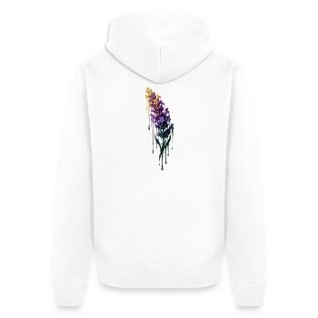 Lavender with dripping color - Unisex Premium Organic Zip Hoodie - white - Back - Thijin (182cm)