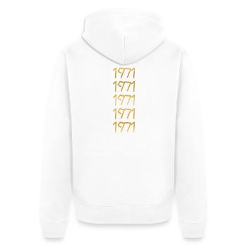 Leisure time 1971 - Unisex Premium Organic Zip Hoodie - white - Back - Thijin (182cm)