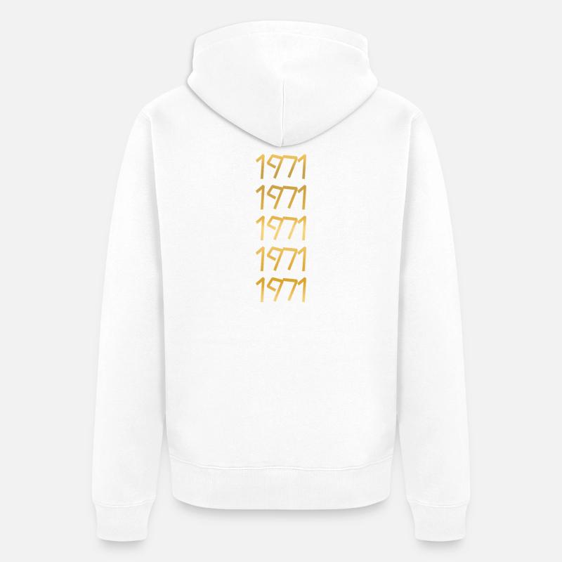 Freizeit 1971 - Unisex Premium Bio Zip Hoodie - Weiß