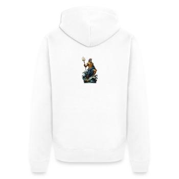 Poséidon : Roi des vagues en mer - Veste à capuche bio Premium Unisexe - blanc - Dos - Thijin (182cm)