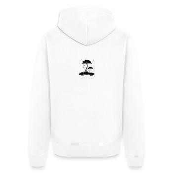 car silhouette wall art piece that showcases the - Veste à capuche bio Premium Unisexe - blanc - Dos - Thijin (182cm)