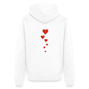 liebe - Unisex Premium Bio Zip Hoodie - Weiß - Hinten - Thijin (182cm)