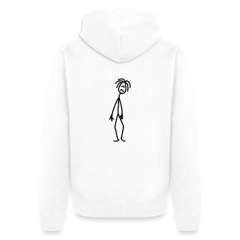 Triste figure de bâton malheureuse déprimée - Veste à capuche bio Premium Unisexe - blanc - Dos - Thijin (182cm)
