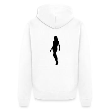 Frau Körper Silhouette Vektor-Design - Unisex Premium Bio Zip Hoodie - Weiß - Hinten - Thijin (182cm)