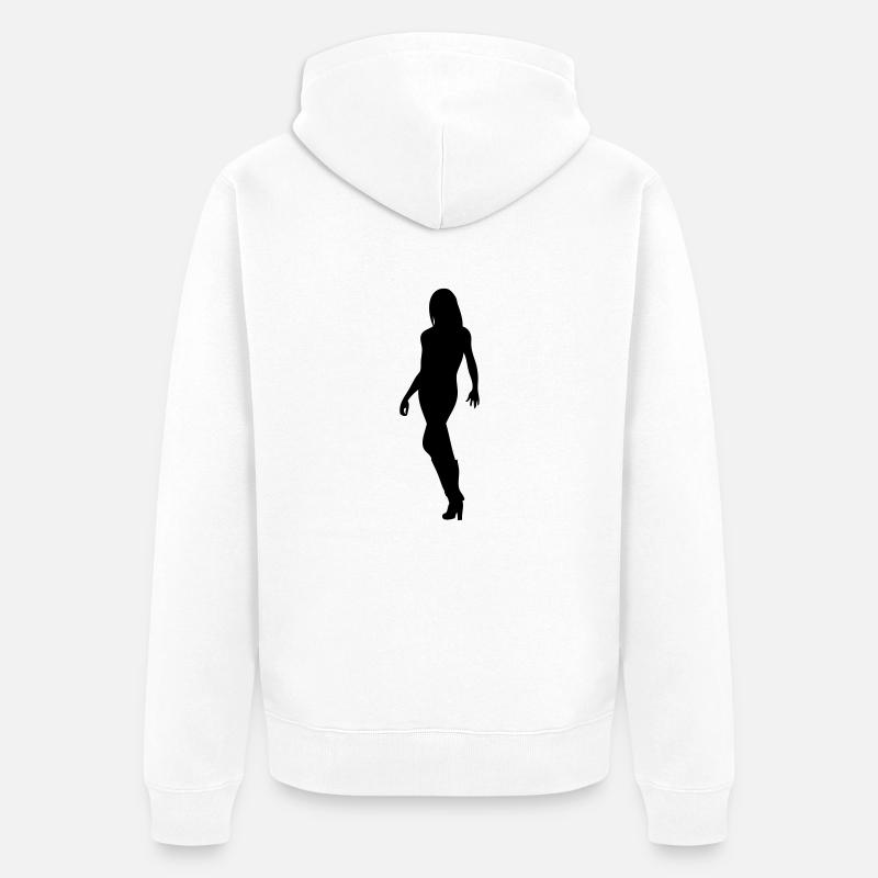 Silhouette silhouette silhouette - Veste à capuche bio Premium Unisexe - blanc