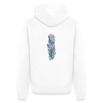 Feder - Unisex Premium Bio Zip Hoodie - Weiß - Hinten - Thijin (182cm)