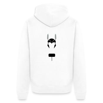 Thor - Unisex Premium Bio Zip Hoodie - Weiß - Hinten - Thijin (182cm)