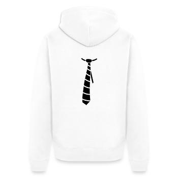 Tie - Unisex Premium Organic Zip Hoodie - white - Back - Thijin (182cm)