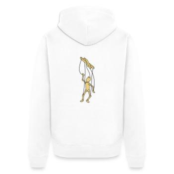 Marionette Puppet - Unisex Premium Bio Zip Hoodie - Weiß - Hinten - Thijin (182cm)