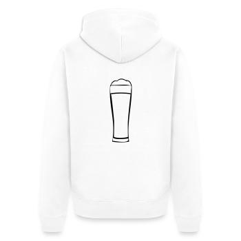 Beer drinking beer glass - Unisex Premium Organic Zip Hoodie - white - Back - Thijin (182cm)