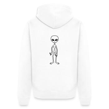 great horror halloween creep extraterrestrial cool - Unisex Premium Organic Zip Hoodie - white - Back - Thijin (182cm)