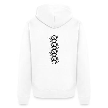 affen zirkus bande comic - Unisex Premium Bio Zip Hoodie - Weiß - Hinten - Thijin (182cm)