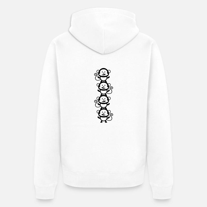 affen zirkus bande comic - Unisex Premium Bio Zip Hoodie - Weiß