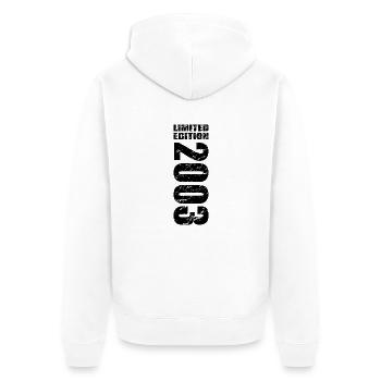 20. Geburtstag Limited Edition 2003 20 Jahre - Unisex Premium Bio Zip Hoodie - Weiß - Hinten - Thijin (182cm)
