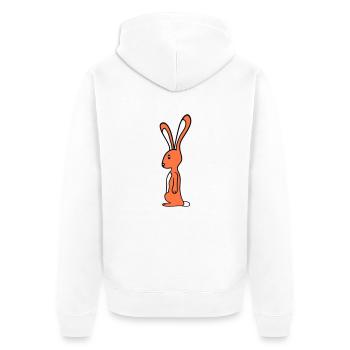 Bunny Rabbit Bunny Stands Cute Small Animal - Unisex Premium Organic Zip Hoodie - white - Back - Thijin (182cm)