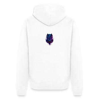Schwarzer Panter - Unisex Premium Bio Zip Hoodie - Weiß - Hinten - Thijin (182cm)