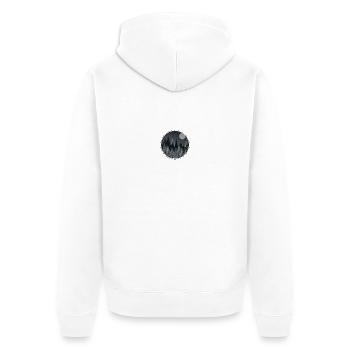 Black & White Triangles Abstract mountains design - Unisex Premium Bio Zip Hoodie - Weiß - Hinten - Thijin (182cm)