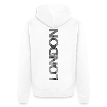 London Big Ben - Geschenk - Unisex Premium Bio Zip Hoodie - Weiß - Hinten - Thijin (182cm)