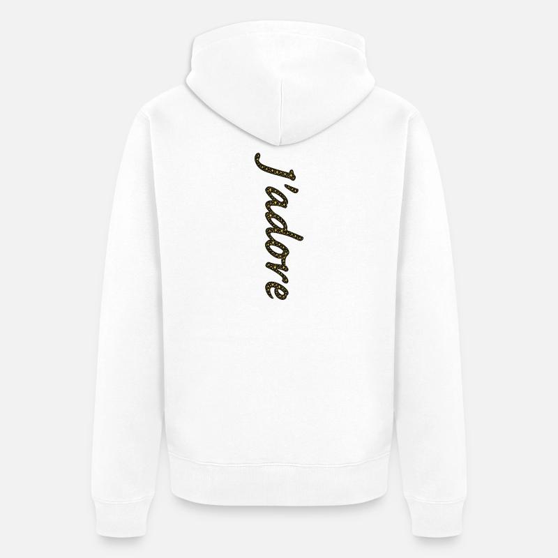 Traînée d'étoiles dorées cursive - Veste à capuche bio Premium Unisexe - blanc