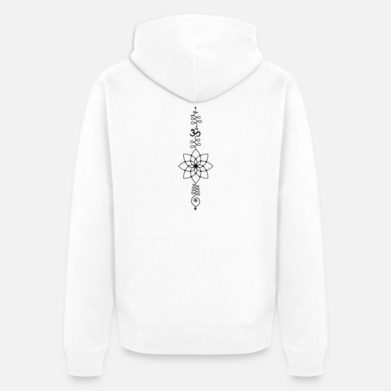OM Totem – Pouvoir du Silence Intérieur - Veste à capuche bio Premium Unisexe - blanc