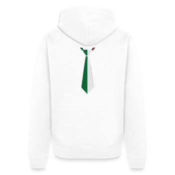 Cravate Italie – Conception du drapeau - Veste à capuche bio Premium Unisexe - blanc - Dos - Thijin (182cm)