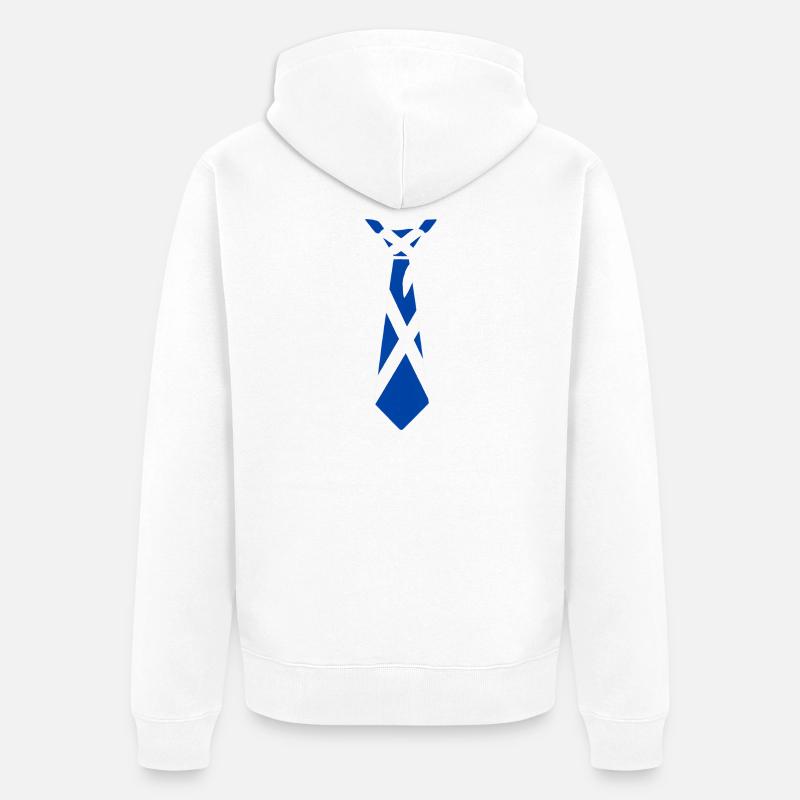 Cravate écossaise – Conception du drapeau - Veste à capuche bio Premium Unisexe - blanc