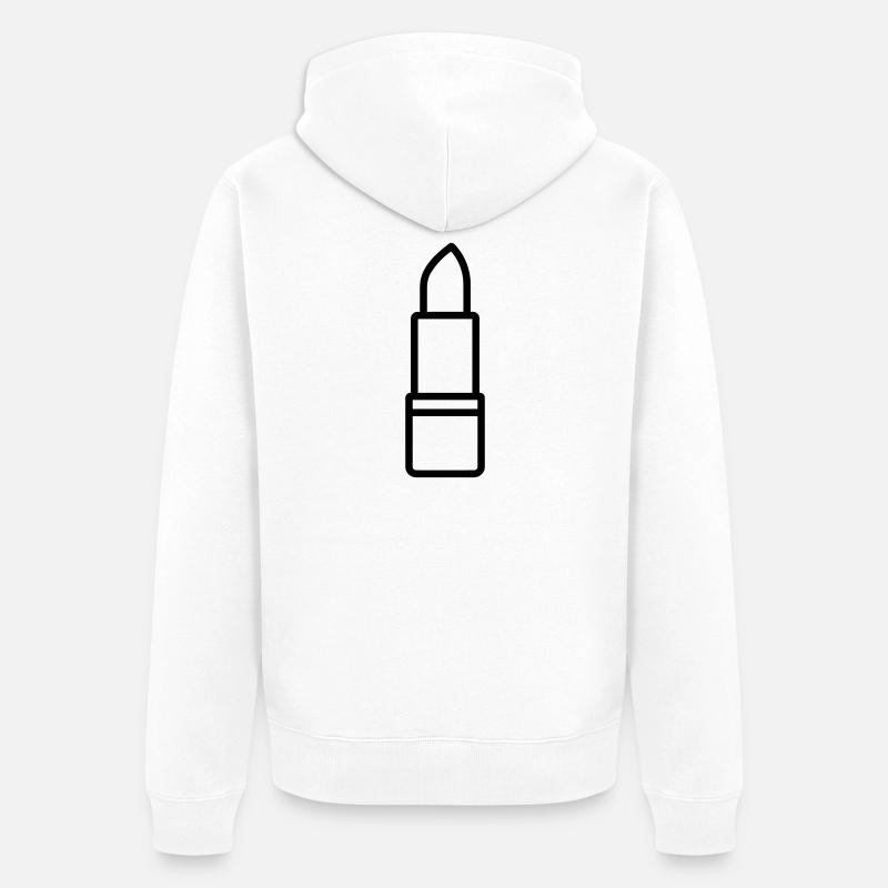 rouge à lèvres - Veste à capuche bio Premium Unisexe - blanc