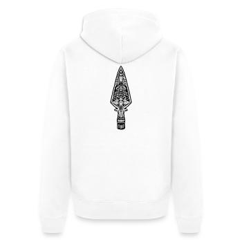 Stammespfeilspitze | Bogenschießen - Unisex Premium Bio Zip Hoodie - Weiß - Hinten - Thijin (182cm)