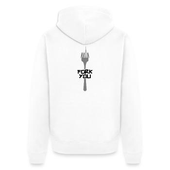 Ich gabel dich - Unisex Premium Bio Zip Hoodie - Weiß - Hinten - Thijin (182cm)