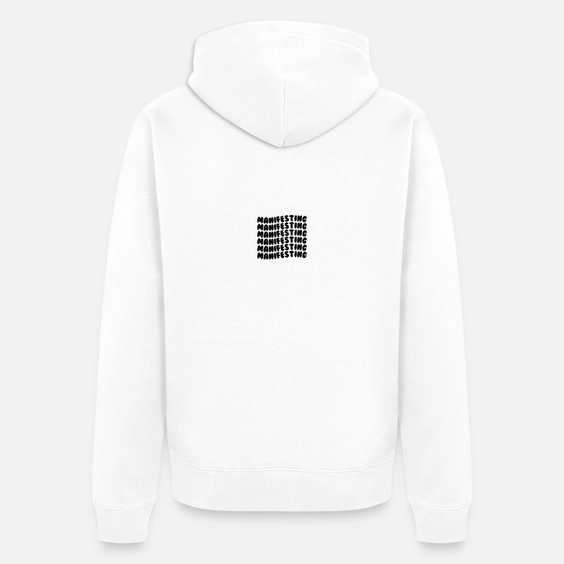 Manifester le noir - Veste à capuche bio Premium Unisexe - blanc