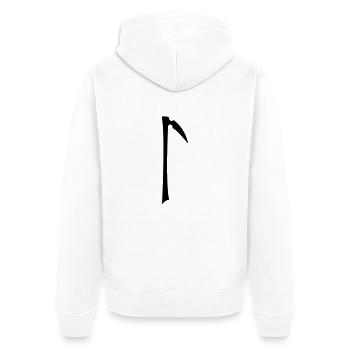laguz - Unisex Premium Bio Zip Hoodie - Weiß - Hinten - Thijin (182cm)