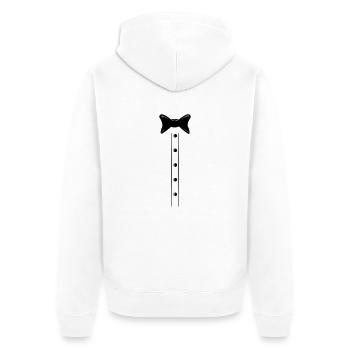 Costume d'affaires avec cravate - Veste à capuche bio Premium Unisexe - blanc - Dos - Thijin (182cm)