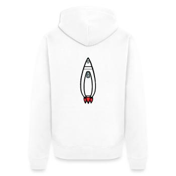 Vecteur de vol spatial spatial de fusée spatiale - Veste à capuche bio Premium Unisexe - blanc - Dos - Thijin (182cm)