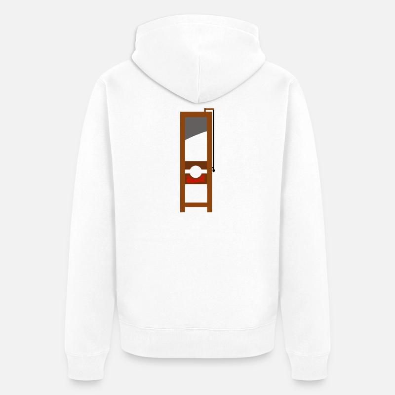 Guillotine case échafaudé exécution horreur - Veste à capuche bio Premium Unisexe - blanc
