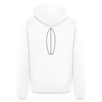 Surfboard - Unisex Premium Organic Zip Hoodie - white - Back - Thijin (182cm)