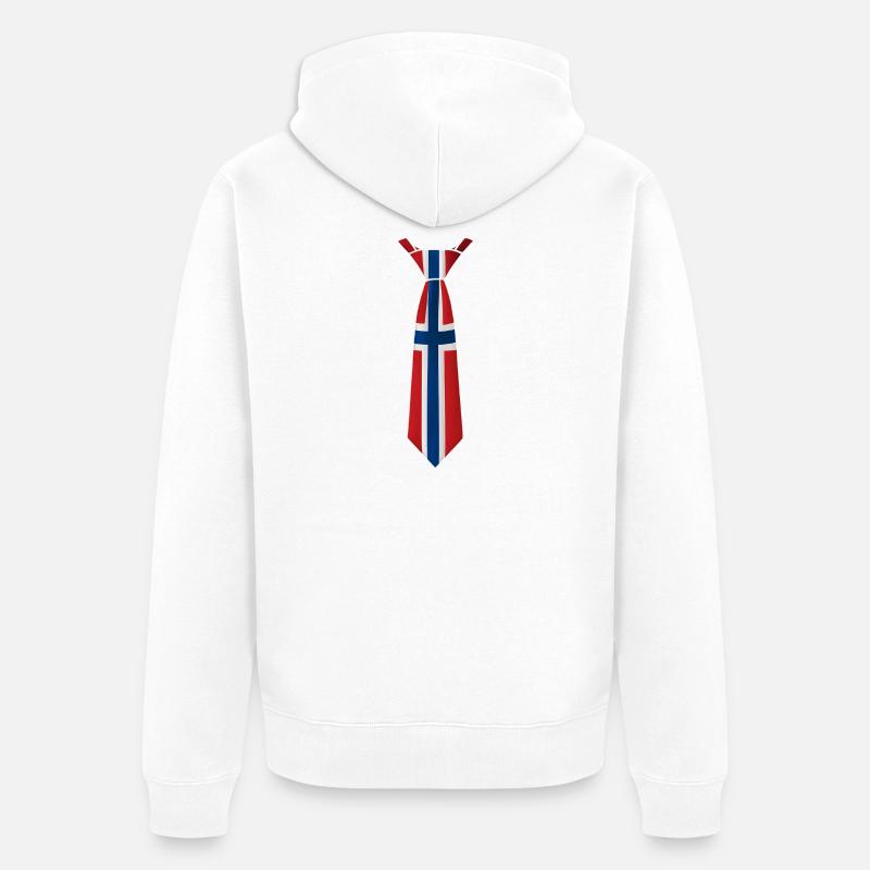 Cravate norvégienne – Conception du drapeau - Veste à capuche bio Premium Unisexe - blanc