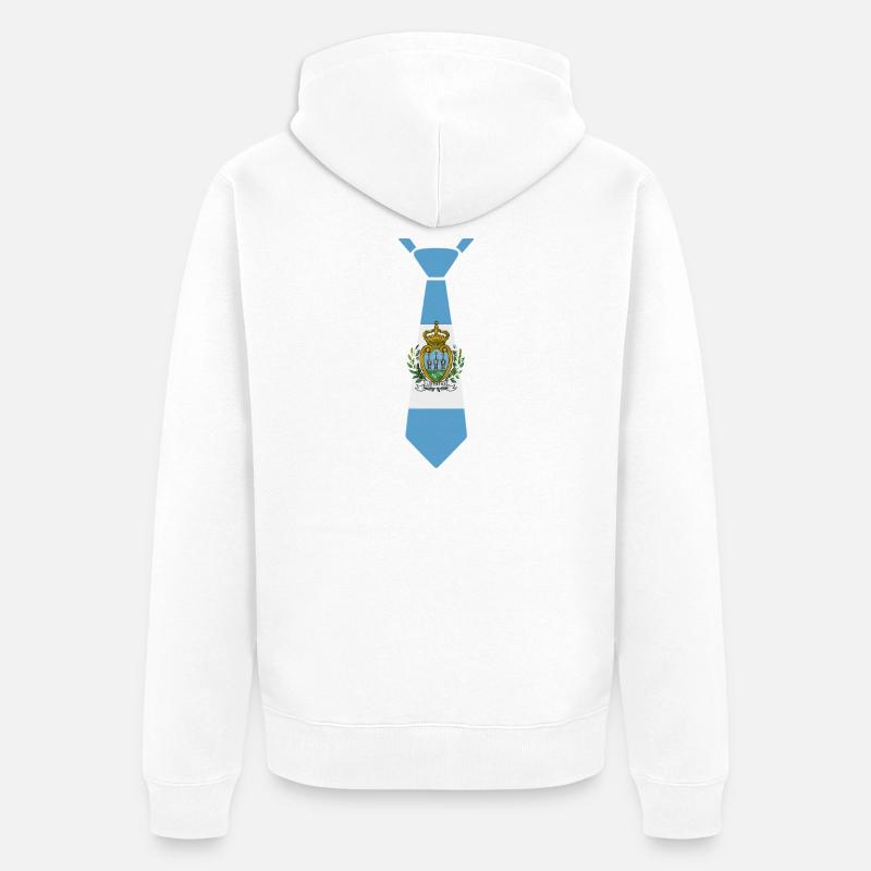 Cravate de Saint-Marin – Conception du drapeau - Veste à capuche bio Premium Unisexe - blanc
