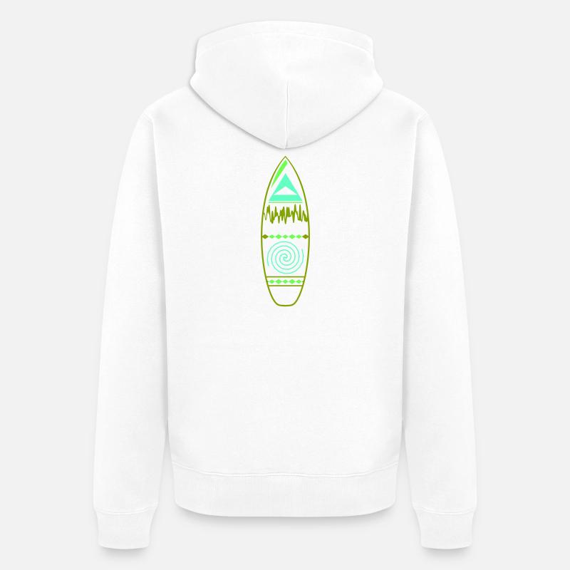 surfboard_design - Veste à capuche bio Premium Unisexe - blanc