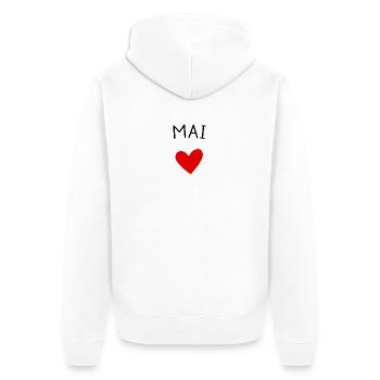 Future maman Mai – Bébé en route ❤️ - Veste à capuche bio Premium Unisexe - blanc - Dos - Thijin (182cm)