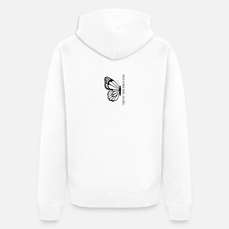 Trust the Process Butterfly Minimal Tee - Veste à capuche bio Premium Unisexe - blanc