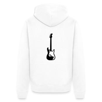 bass - Unisex Premium Bio Zip Hoodie - Weiß - Hinten - Thijin (182cm)