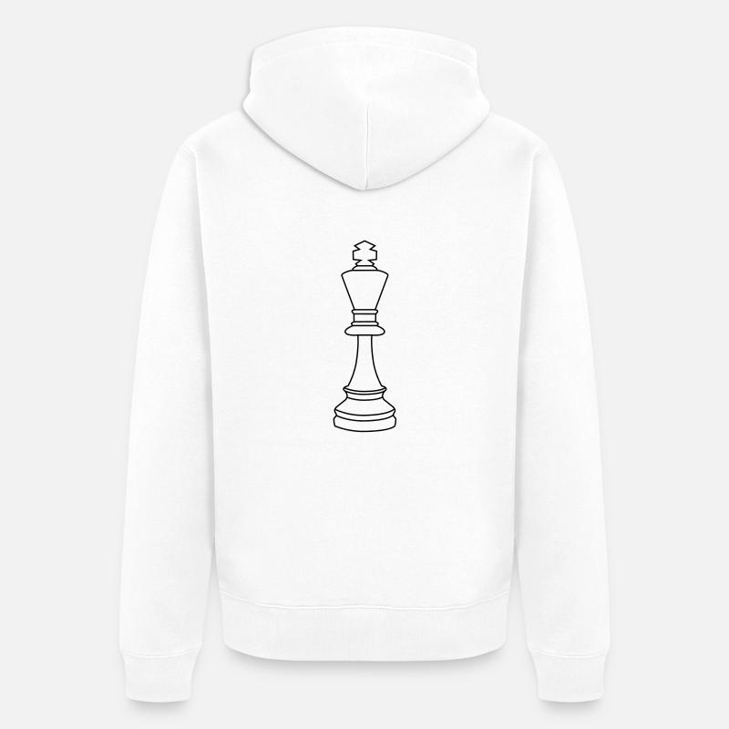 Schach König - Unisex Premium Bio Zip Hoodie - Weiß