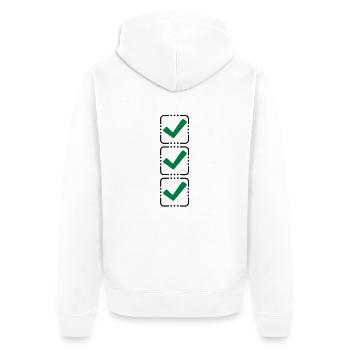 3 hook buttons - Unisex Premium Organic Zip Hoodie - white - Back - Thijin (182cm)