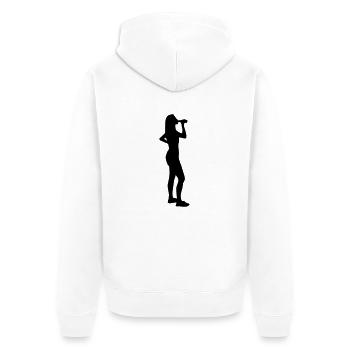 drinking girl - Unisex Premium Bio Zip Hoodie - Weiß - Hinten - Thijin (182cm)