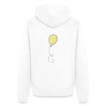 Gelber Luftballon - Unisex Premium Bio Zip Hoodie - Weiß - Hinten - Thijin (182cm)