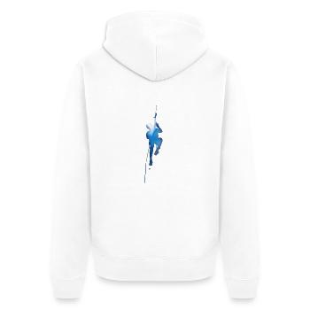 Seil Mann - Unisex Premium Bio Zip Hoodie - Weiß - Hinten - Thijin (182cm)
