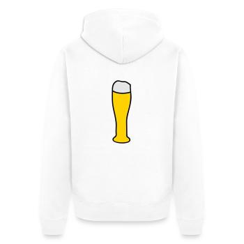 Weizenbier - Unisex Premium Bio Zip Hoodie - Weiß - Hinten - Thijin (182cm)